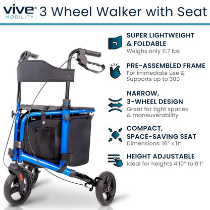 *Inspected Return* Tri-Rollator With Seat