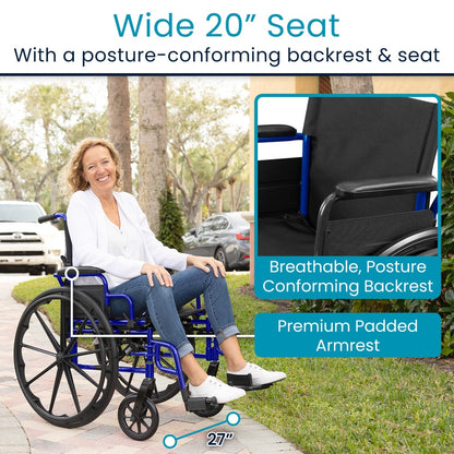 Heavy Duty Wheelchair (20", 400 lbs)
