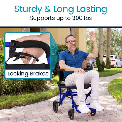 Lightweight Transport Wheelchair (18", 300lbs)