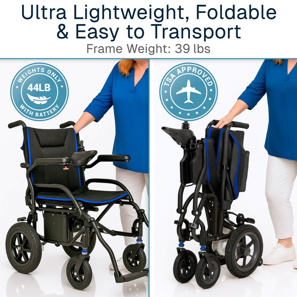 Air Frame Aluminum Power Wheelchair (16.7", 225 lbs)